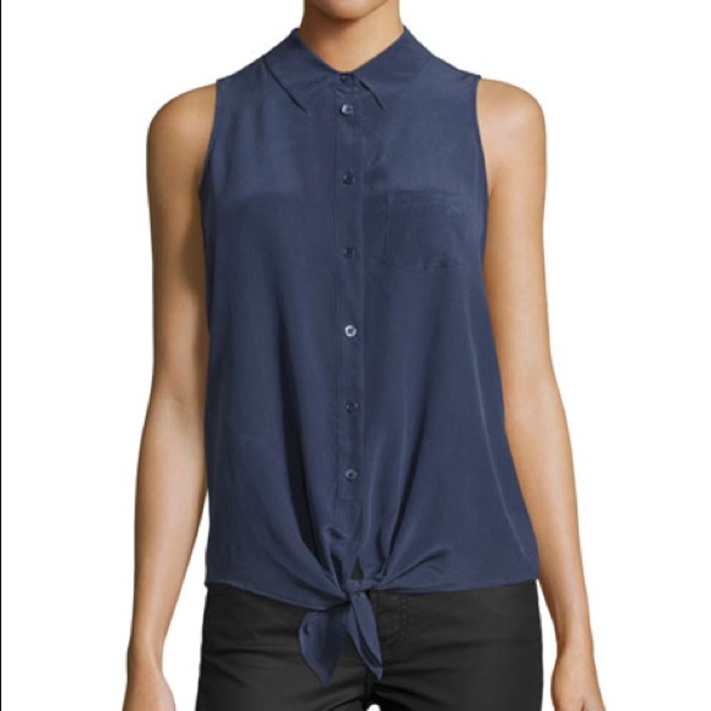 Set of 2 Mina Silk Tie-Front Sleeveless Blouses